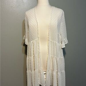Torrid Cream Sheer Textured Cardigan